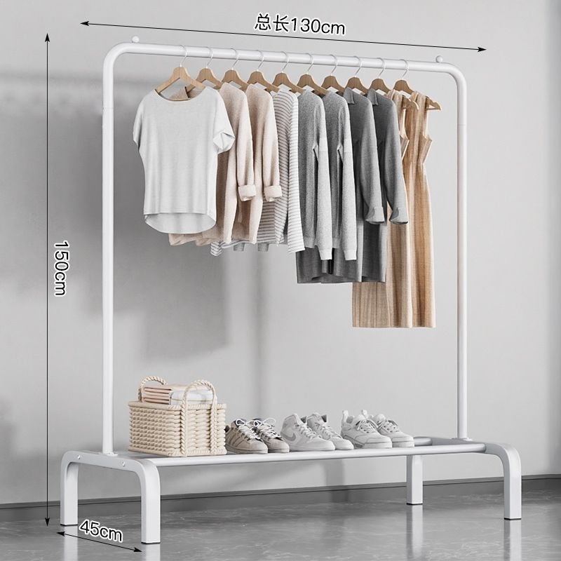 Percha de secado de ropa de piso dormitorio doméstico colgar ropa plegable de una sola varilla simple dormitorio interior móvil percha de sombrero