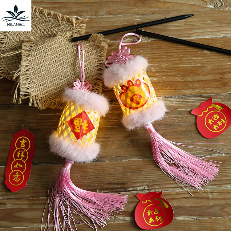 Linternas de bambú tejidas de China, flores de Año Nuevo, bolsas de incienso, flores de Año Nuevo, decoración, colgantes de Año Nuevo, joyas colgantes en maceta image 4
