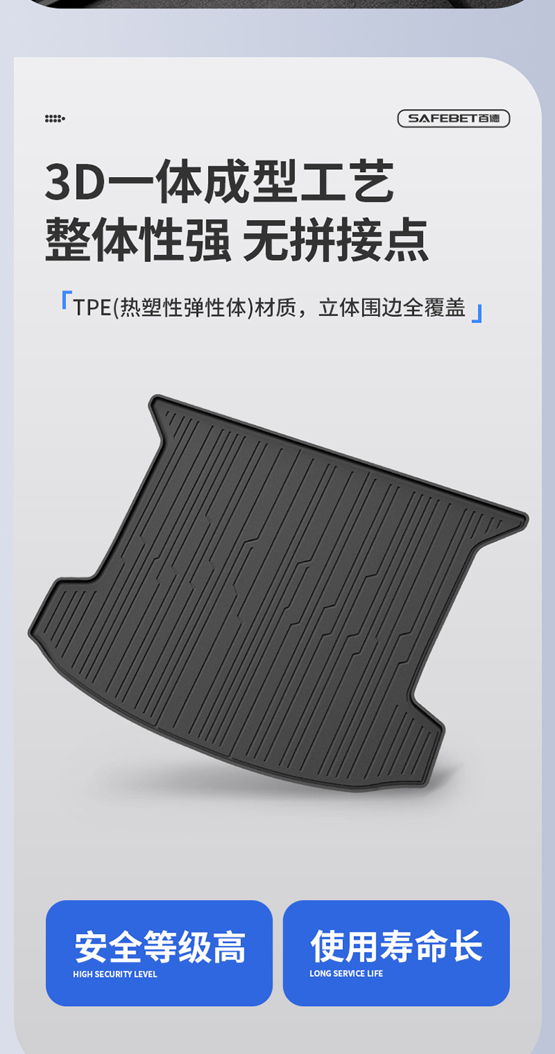 Suitable for Cadillac Ct5 Xt5, All-Weather Tpe Car Trunk Mat, Car Accessories