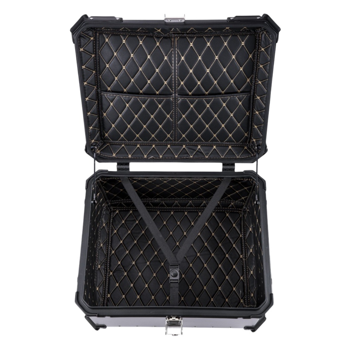 Gran capacidad en relieve aleación de aluminio tronco caja de almacenamiento locomotora camping caja de almacenamiento 100L/80L plata/negro