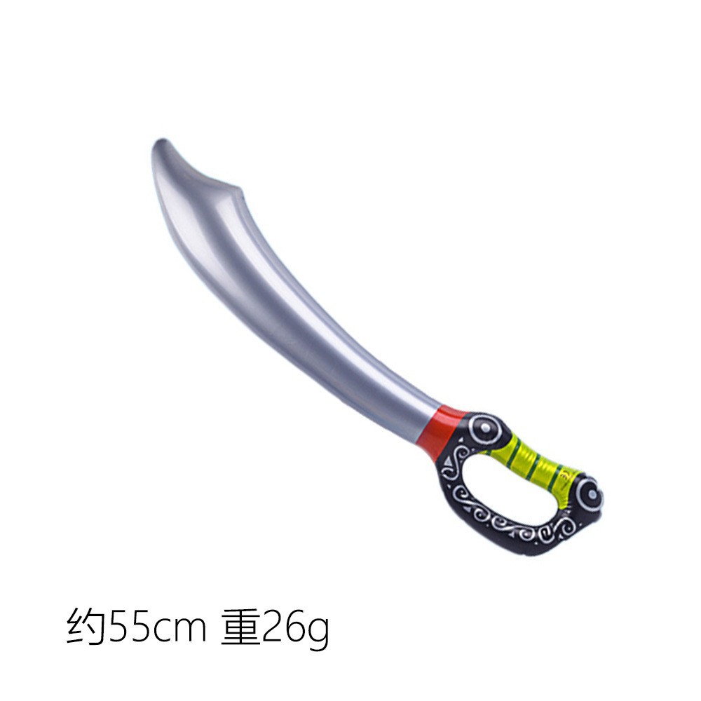 해적 풍선 칼 - 실버 및 블랙 25g, 약 55cm