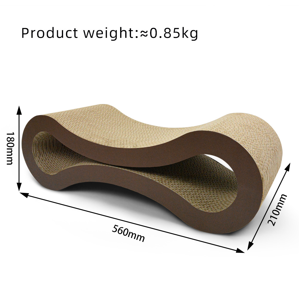 430-White Large Figure-8 Toy Hot-Selling High-Density Corrugated Paper Cat Scratching Board_voghion.com