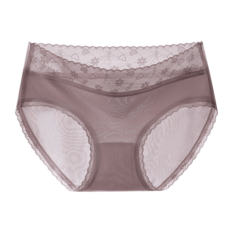 Ropa interior de seda de hielo para mujer estilo fino de verano sin costuras para niñas puro algodón antibacteriano entrepierna encaje sin costuras ropa interior refrescante