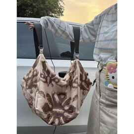 复古风小众摩洛哥图腾帆布包度假百搭单肩双肩包大容量通勤托特包