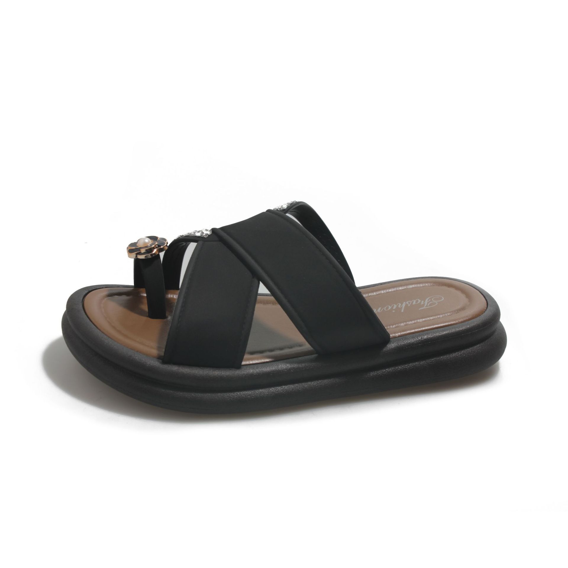 Cross-Border New Toe-Slip For Women Summer Outdoor Fairy Style Versatile Fashion One-Strap Thick-Soled Beach Sandals_vogvips.com