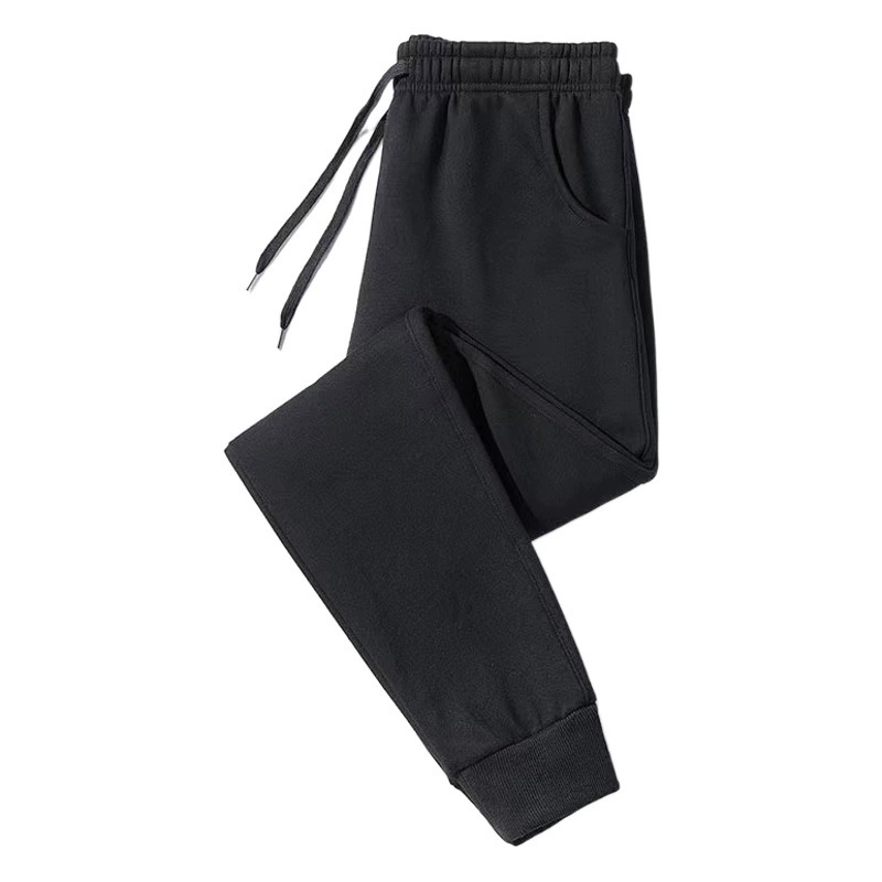 Мужские повседневные спортивные штаны осень-зима Новый корейский стиль больших размеров с завязками на щиколотке оптом брюки на флисовой подкладке