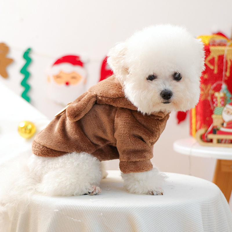 宠物圈狗狗猫猫圣诞节厂家批发服装服饰金鹿角圣诞法兰绒变身装|undefined