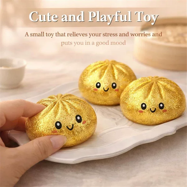 Cross-Border Realistic Dumpling Squishy Toy Glitter Dumpling Squishy Squeeze-Type Dumpling Stress Reliever
