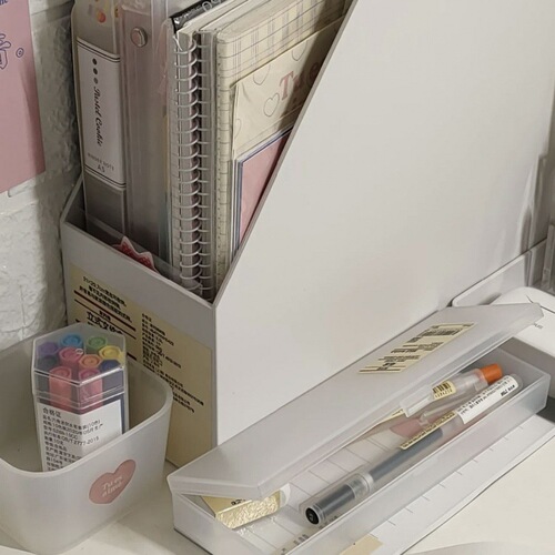 Bookstand Desktop File Rack Japanese Unprinted Style Student File Frame Office Unprinted Bookshelf Stationery Bar Wholesale
