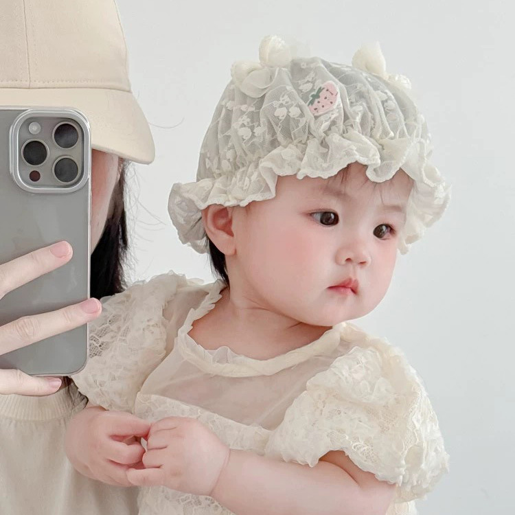 ベビー帽子 夏用 薄手 日よけ帽子 生後未満月のプリンセス帽子 幼児用伸縮性のあるフィッシャーマンハット 赤ちゃん用|undefined