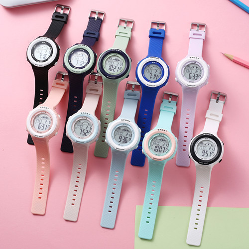 AIKE1979 color caramelo simple estudiante reloj deportivo impermeable jalea reloj electrónico cultural y creativo reloj de embalaje independiente