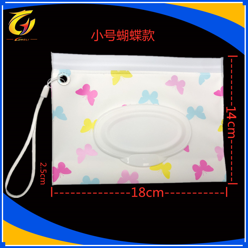 En stock suministro EVA bolsa de tejido húmedo ventana extracción tejido húmedo bolsa de embalaje con tapa necesidades diarias bolsa de embalaje