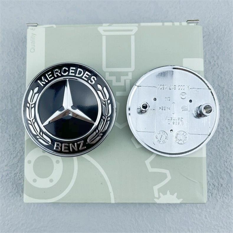Suitable for Mercedes-Benz front bumper emblems, new C-Class, A-Class, CLA200, GLA, CLS, SLK, and B-Class models; black emblem for modification