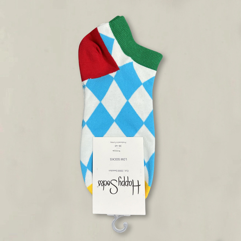 HappySocksハイスキンのショートソックスの漫画の浅い口の低い女性のスウェーデンのファッションのタイプのソックスの春夏のカラー