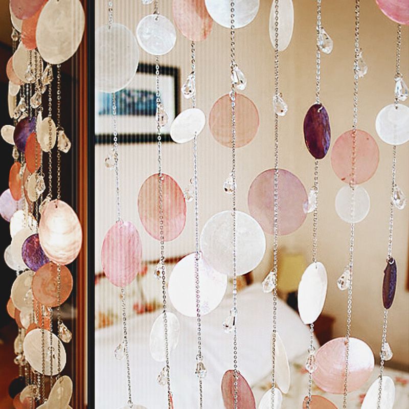 Door Curtain Beaded Aisle Restaurant Beaded Curtain Shell Partition Curtain Finished Bedroom Door Curtain Decoration Living Room Home Screen