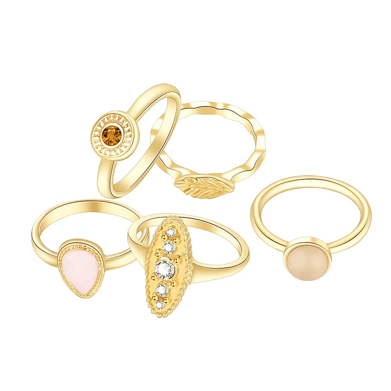 Fashionable retro metal golden water ancient style, wedding ring, set, European style, new collection