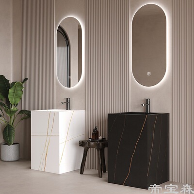 Small apartment TOILET Pedestal Basin one Wash basin Wash station to ground Bathroom cabinet Column Wash one's face