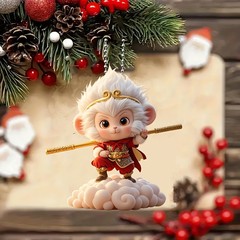 中国の猿の周辺のかわいい映画の装飾のかばんはアクリルの黒い神話の悟空のキーホルダーの小さいプレゼントを掛けます。