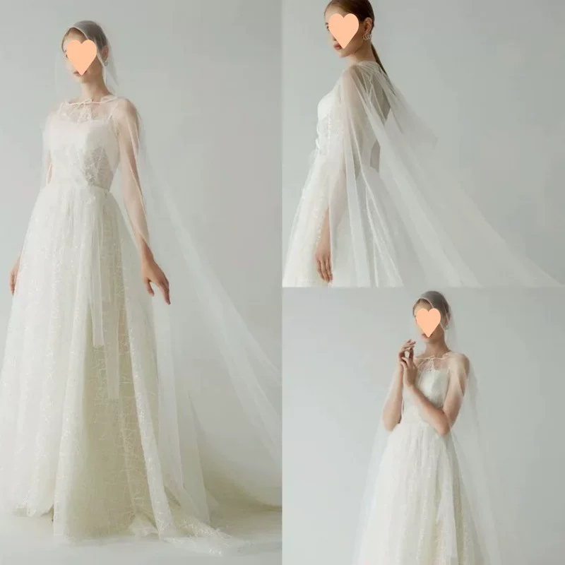 Long thin white cloak with hood for bride, trench coat
