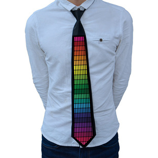 el cold light luminous tie Halloween led voice-controlled luminous tie Cold Light tie luminous cross-border tie