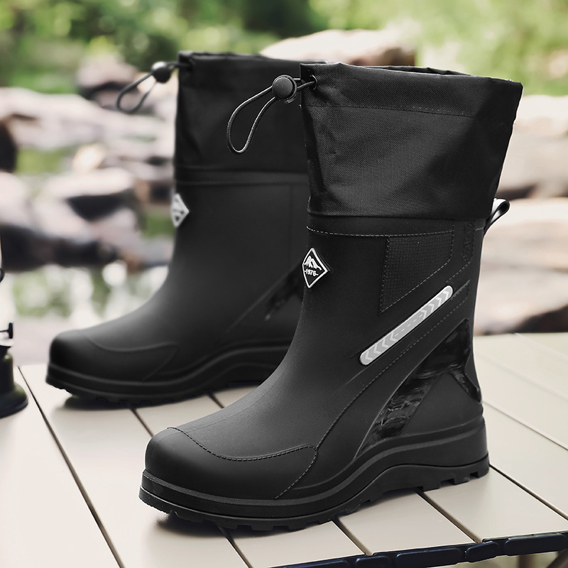 Botas de Lluvia de Caña Media para Hombre de PVC, Impermeables para Pesca
