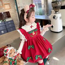 2025秋冬新款圣诞节毛衣连衣裙小童洛丽塔公主裙女宝宝蓬蓬裙礼服