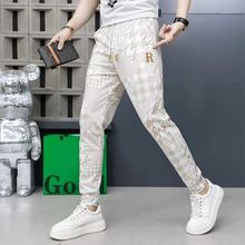 休闲裤男士2024夏季新款薄款百搭高档个性时尚弹力卫裤哈伦裤