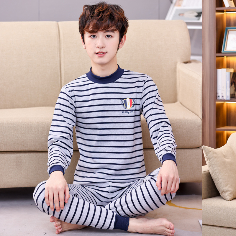 Ropa de otoño para jóvenes pantalones largos conjunto de algodón mediano y niños grandes ropa interior cálida para niños suéter de algodón suéter de los hombres pantalones de algodón