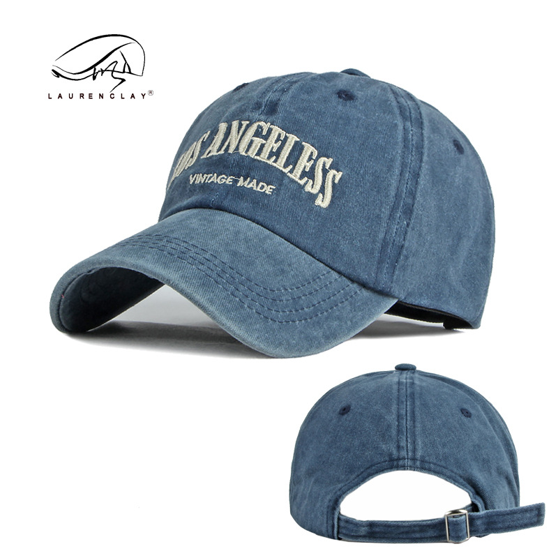 Sombrero de algodón lavado bordado letra LOS ANGELESS verano a prueba de sol gorra de béisbol para hombres y mujeres