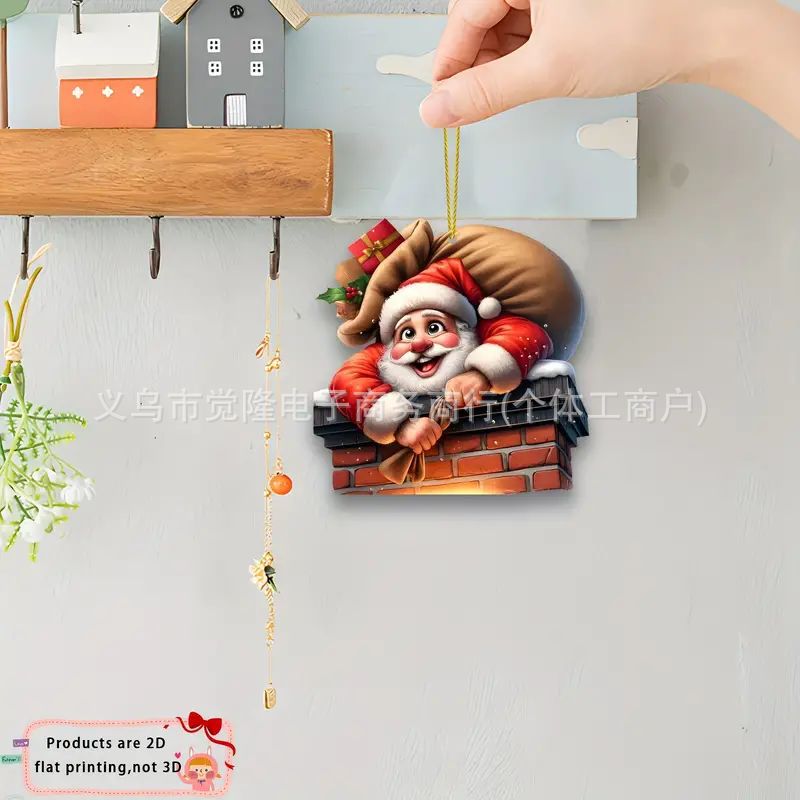 Nuevos productos transfronterizos de acrílico personalidad plana árbol de Navidad decoración colgante artículos para el hogar regalos de Navidad