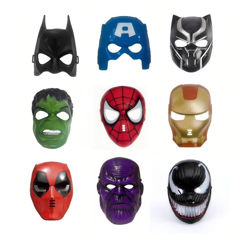 Marvel Movie Theme Mask Halloween Dress up Props Kindergarten Activity Supplies Spider-Man Children's Mask Marvel Movie Theme Mask Halloween Dress up Props Kindergarten Activity Supplies Spider-Man Children's Mask