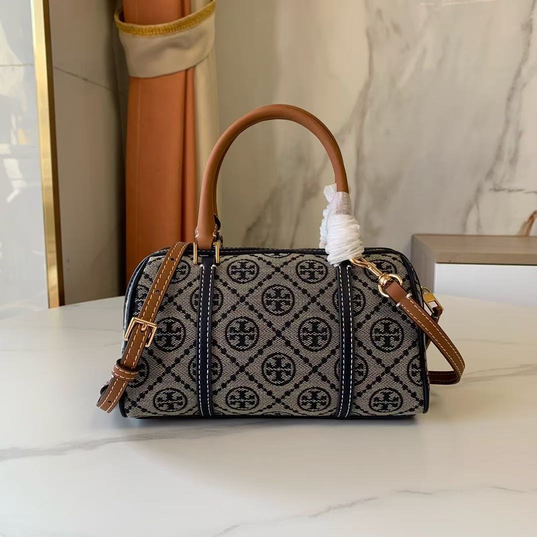 2025 TB New Boston Pillow Bag Classic Print Handheld Cowhide Crossbody Bag Fashion Versatile Shoulder Bag for Women - Thumbnail 3