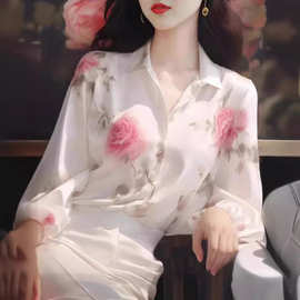 今年流行漂亮的白色碎花衬衫春装女2026年新款很仙的上衣奢华大牌