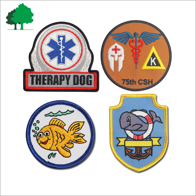 工厂生产刺绣徽章 刺绣布贴 绣花标 刺绣标卡通绣标 魔术贴绣花章