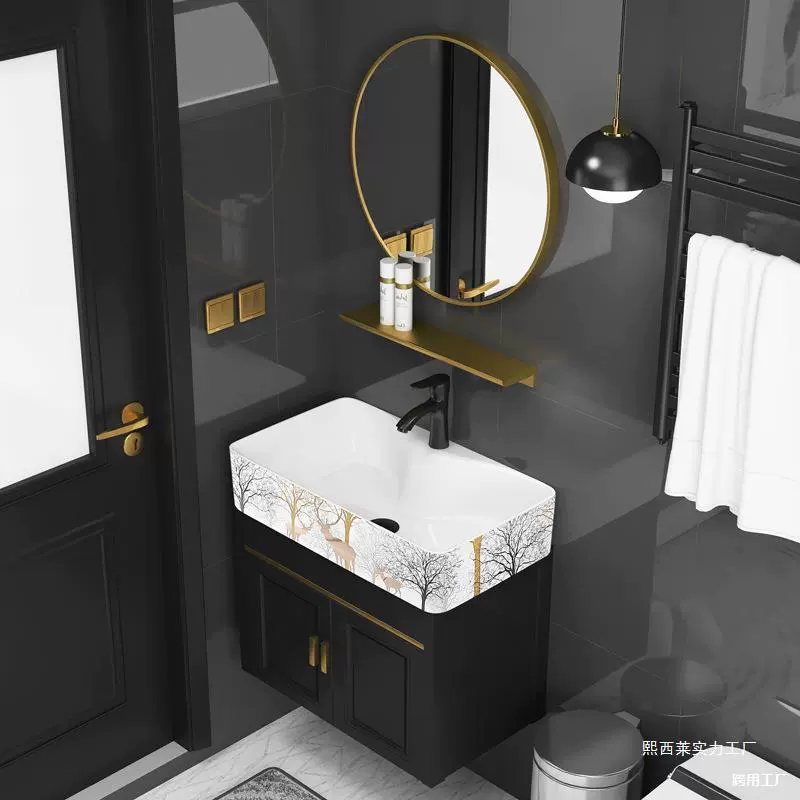 Угловой шкаф для умывальника, комбинированный шкаф для ванной комнаты, мини-шкаф для ванной комнаты для маленькой квартиры, умывальник, алюминиевый ультраузкий