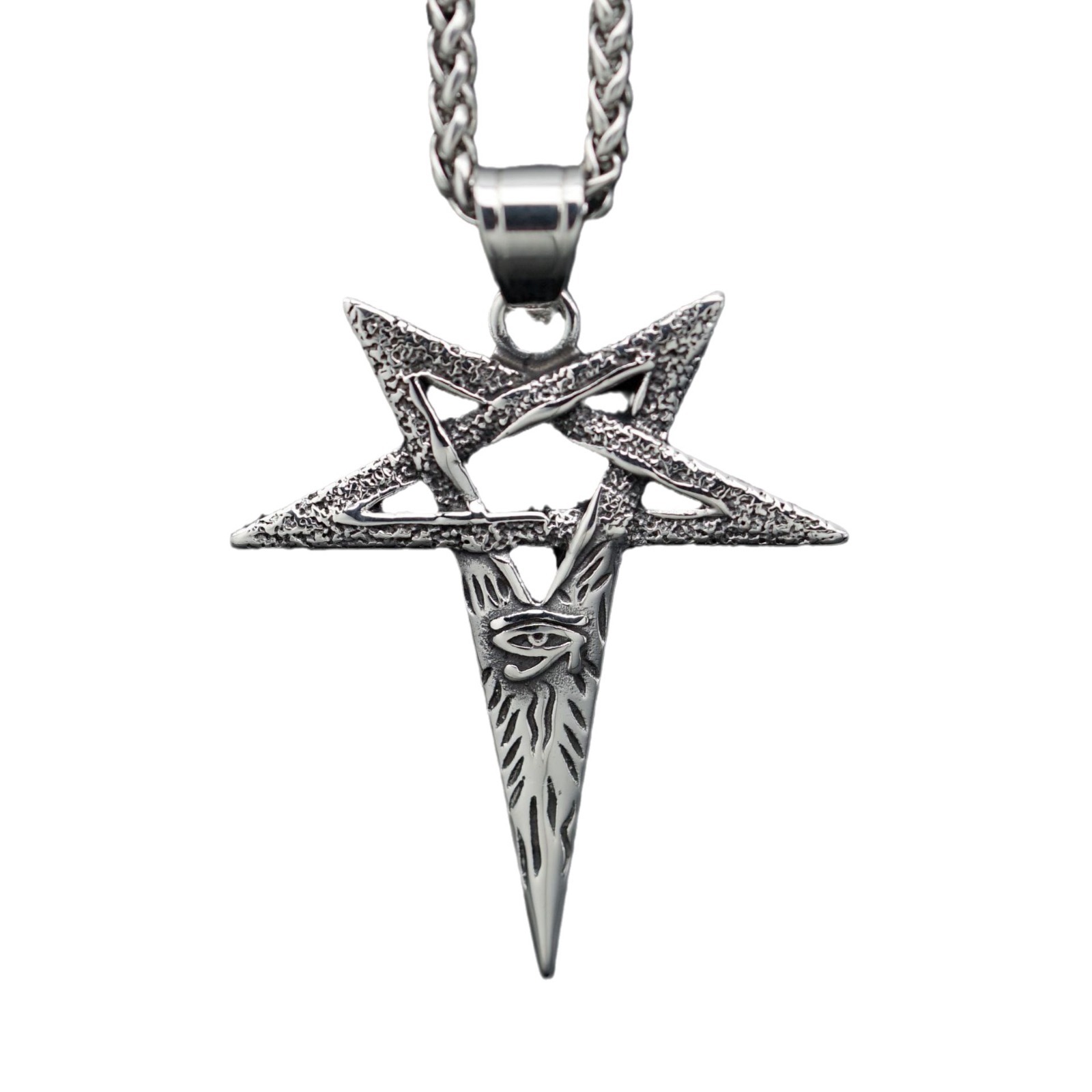 13g Weight Pendant, Chain Jewelry Making Type 1 Piece 40*48mm 304 Stainless Steel Star Eye Of Horus Pendant Chain