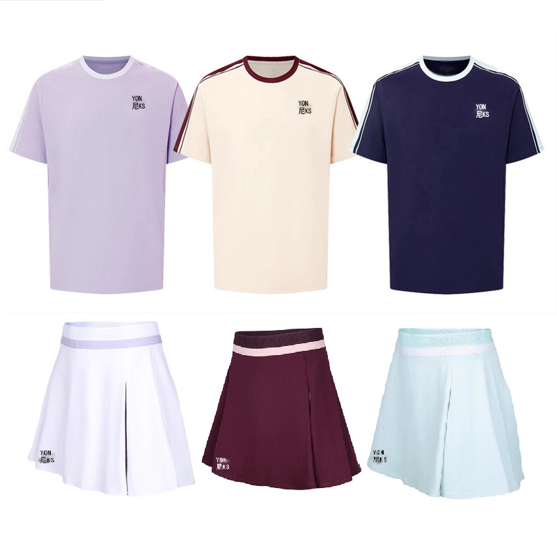 2025 New Yy Badminton Uniforms for Men and Women Tennis Uniforms Short Skirt Suits Competition Uniforms Sports Tops Training Uniforms Short Sleeves