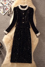 小香风套装裙女秋季女神范时尚气质名媛高级感轻奢黑色职业两件套