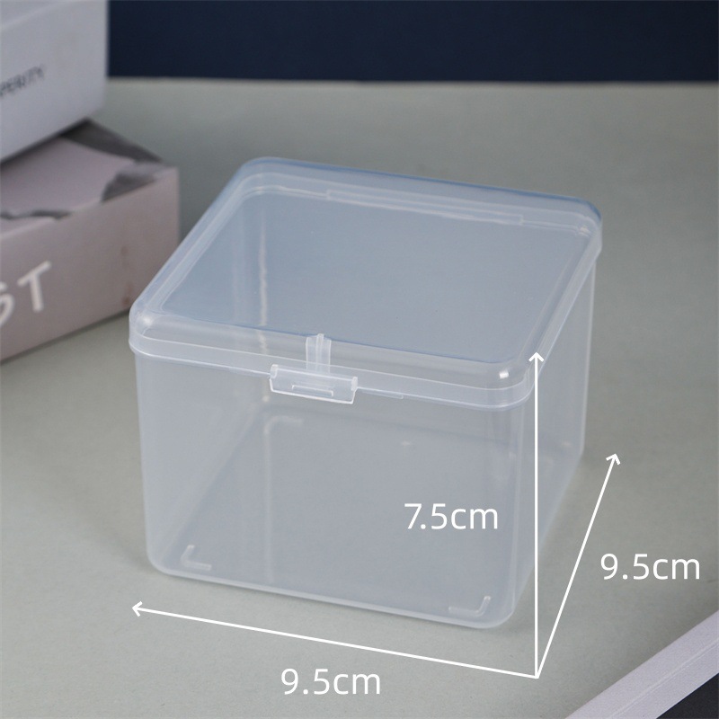 正方形の透明なプラスチックの小さい方の箱の耳栓の箱の装飾品の収納箱の部品の箱のアクセサリーの数珠の箱の漁具の箱