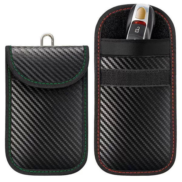 New Carbon Fiber Car Shielded Key Case suit Red Green RFID Anti-theft Swipe Case Keyless