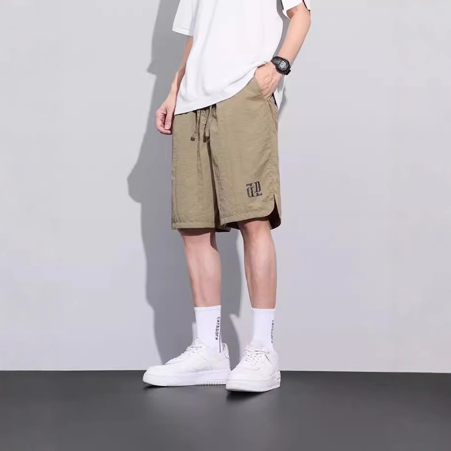 Breathable Crock Pants Men's Summer Thin Ice Silk Quick-drying Sports Men's Shorts Outer Wear Casual Five-point Pants