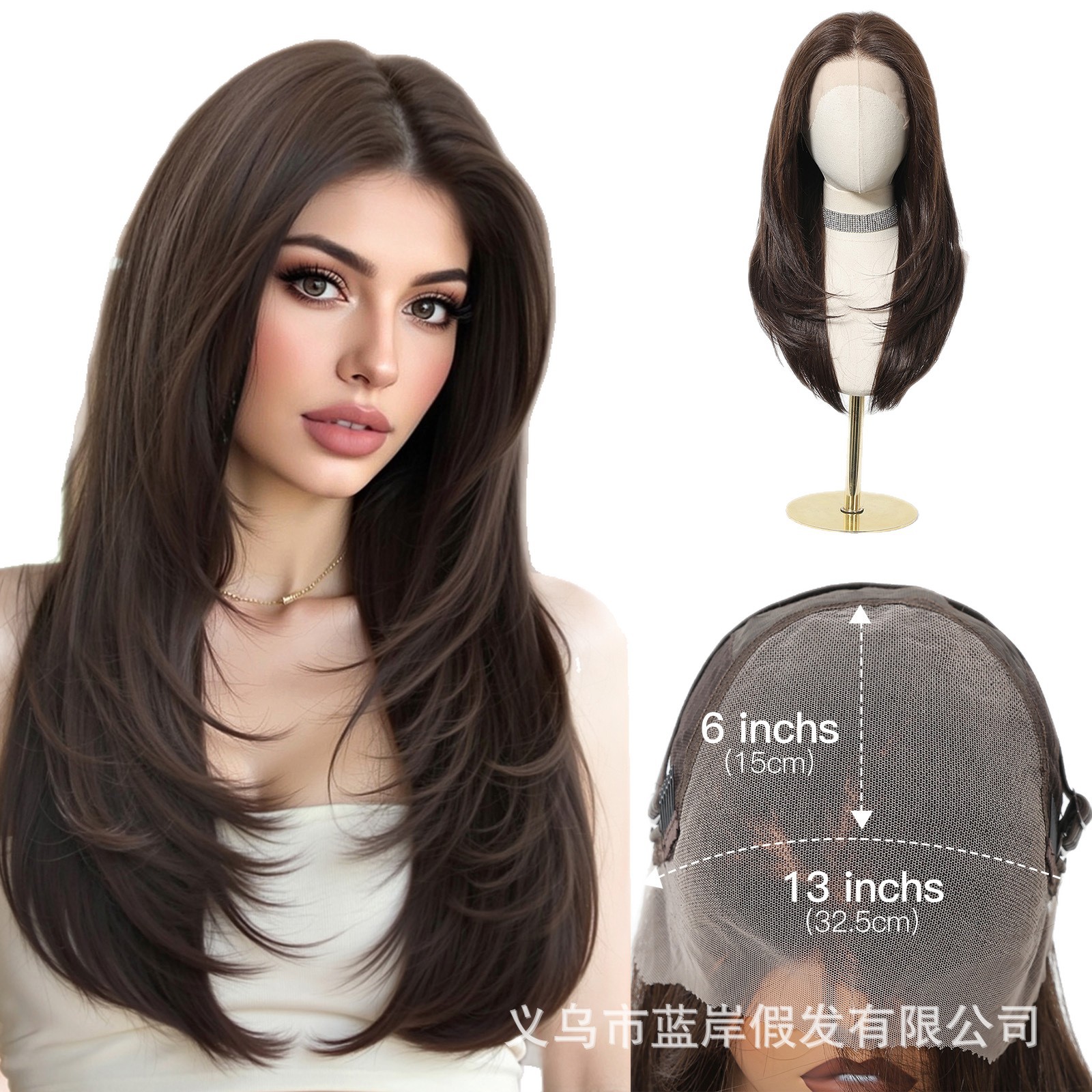 Europa y los Estados Unidos red ventas calientes de gran área de encaje pelucas de cabello de mujer cubierta de cabeza mate de alta temperatura fábrica de fibra química de seda en stock