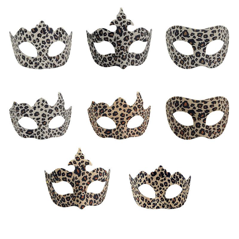 Halloween máscara de gato de leopardo máscara de baile máscara de disfraz media cara negro máscara de ojos sexy máscara de leopardo carnaval