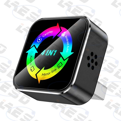 Screen Projection, Carplay Box – Simsiz CarPlay və Android Auto - q1ae-black-color-standard-metal-glass-apple-android-mirror-screen-projection-android-auto-four-in-one-carplay-box-only-suitable-for-overseas-systems