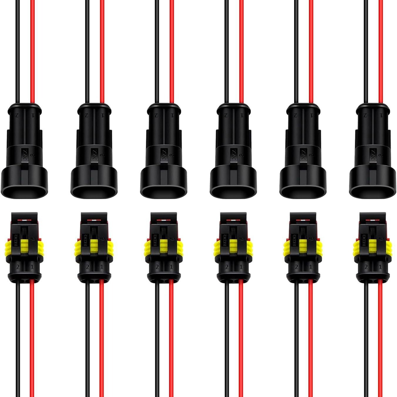 跨境1孔2孔3孔4孔5孔6孔 AMP汽车连接器防水连接器公母对接插头