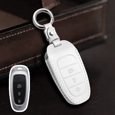 Car key bag — buckle - white-3-keys