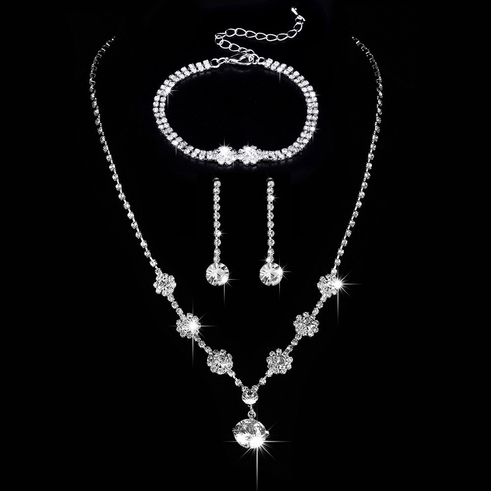 Simple Style Flower Copper Inlay Zircon Womenu0027S Bracelets Earrings Necklace