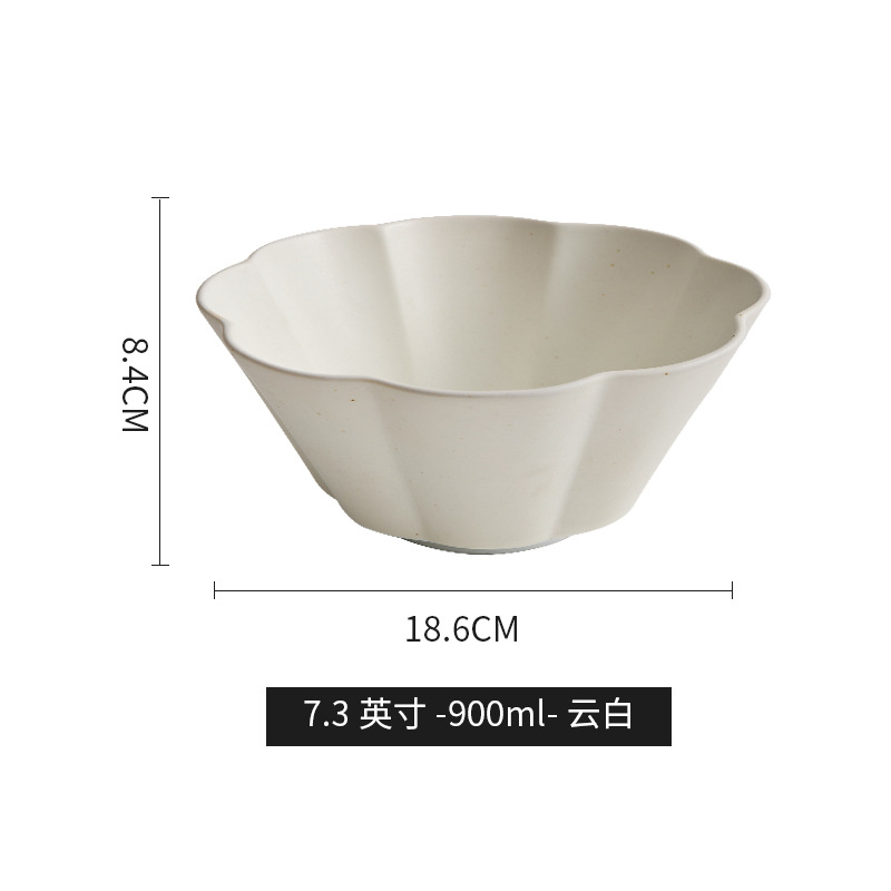 Tazo de arroz de cerámica japonesa retrógrada, tazón de fideos de sopa, sabor de alta calidad, ensalada de frutas caseras, tazón de avena exquisito