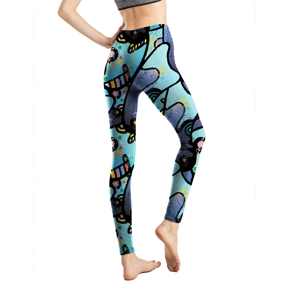 Л leggings из молочного шелка с принтом абстрактных букв, укорочённые брюки для женщин, цветы на ногах в европейском и американском стиле