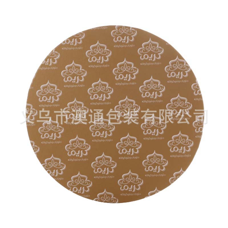 10寸 2mm，3mm纸托 金，黑色包边 圆形 印刷蛋糕托 批发